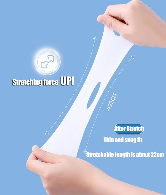 200PCS Makeup Facial Wet Cotton Pads Stretchable Wet Compress Facial Cotton Pads Cleansing Cotton Towel Makeup Remover Cotton Sheets with Hole Tear Mask Paper Towel for Daily Skin Care