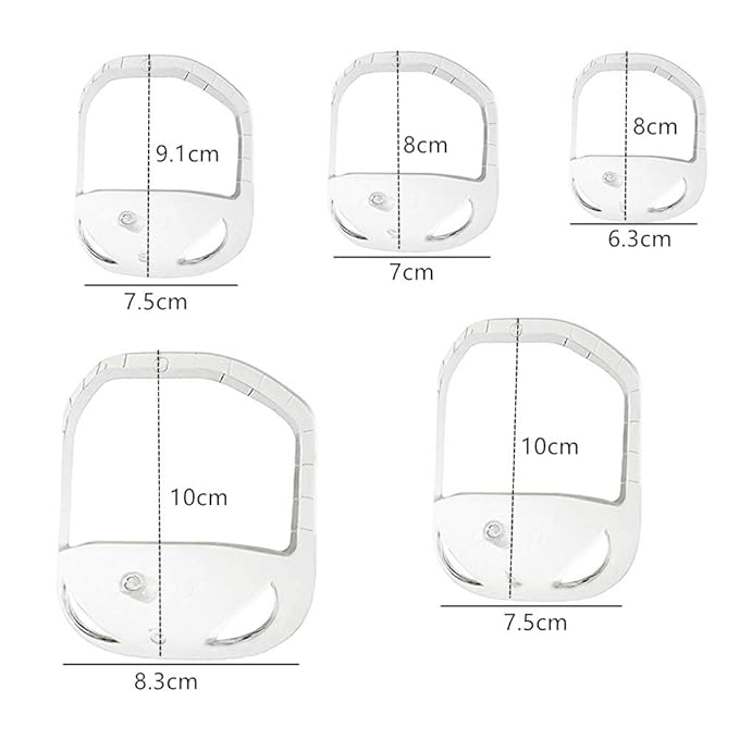 5 Sizes Beard Shaping Tool Set - Goatee Shaver Template, Styling Guide for Precise Trimming, Shaping and Fashion Supplies for Men (Transparent)