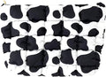 Puffy Quilted Makeup Bag, Cosmetic Bag, Travel Toiletry Organizer Pouch, Clutch for Women (Cow Print)
