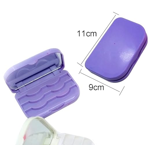 1 Piece 3-Tier Empty Eyelashes Storage Box with Makeup Mirror Plastic Eyelashe Case Lash Storage Case Eyelash Holder Organizer False Eyelash Case Storage Eyelashes Box, Purple