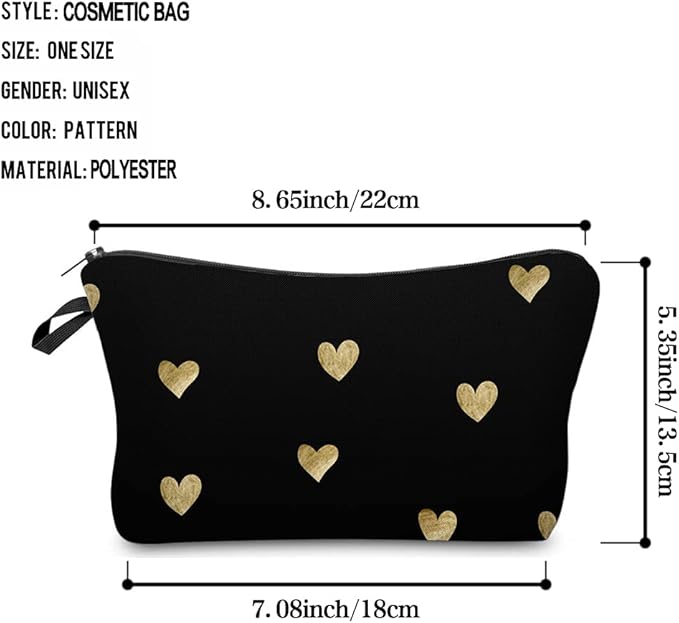 Deanfun Cosmetic Bag for Women Waterproof Cute Fashion Purse Makeup Bags Roomy Travel Toiletry Bag Accessories Organizer Gifts(51356)