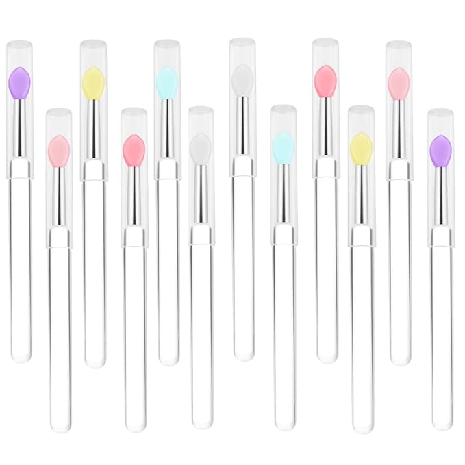 12 PCS Silicone Lip Brush - Reusable Lipstick Brush Lip Brushes Makeup Applicator Beauty Tool Kits for Lipsticks,Lip Gloss,Lip Balm