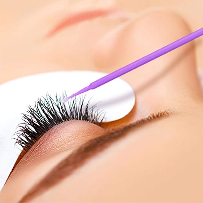 G2PLUS Micro Swabs - 100pcs Cotton Swabs for Makeup, Purple Disposable Applicators Brush for Nails, Eyeliner and Lash Tech Supplies