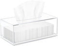 HIIMIEI Acrylic Tissue Box Cover, Rectangle Tissue Holder with Bottom Magnet, Modern Napkin Dispenser for Home Office Restaurant Clear