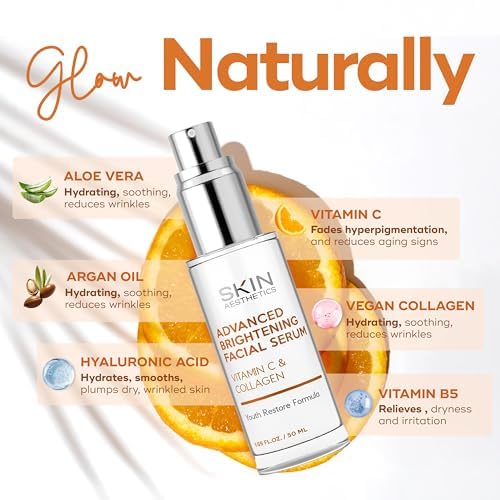 Vitamin C Serum For Face - Dermatologist Tested - with Collagen For Dark Spots, Anti-Aging & Acne + Fine Lines & Wrinkles - Vegan, Clean Beauty Korean Skin care - Duo Pack