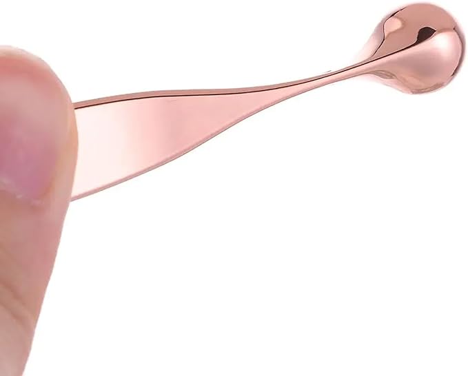 4pcs Metal eye roller tool,Cream Massage Stick Tool for Face Cream Applicator,Makeup spatula,eye massage tool, eye cream applicator, eye cream applicator(Rose Gold)
