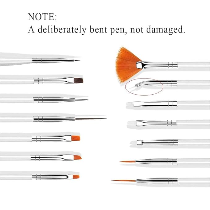 24 Pieces Nail Art Tools Kit Resin Nail Art Palette Acrylic Silicone Engraving Pen Dotting Pen Mixing Palette Detail Brushes Tools for Nail Art DIY Home Salon Makeup Display (White)