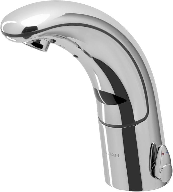 Sloan Optima EAF-150-ISM Sensor Activated Touch-Free Faucet, Commercial Grade with Mounting Hardware - 0.5 GPM Battery-Powered Deck-Mounted Mid Body, Polished Chrome Finish, 3335177