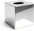 ABS Plastic Square Tissue Box Cover Facial Tissue Holder Silver Square Holder for Bathroom Vanity Countertops Bedroom Dresser Night Stand 5.38X5.38X5.11In Non-Stainless Steel