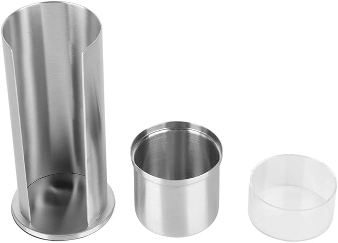 Cotton Pad Holder - Stainless Steel Qtip Makeup Removers Dispenser with Lids, 2.9x7.3 inch