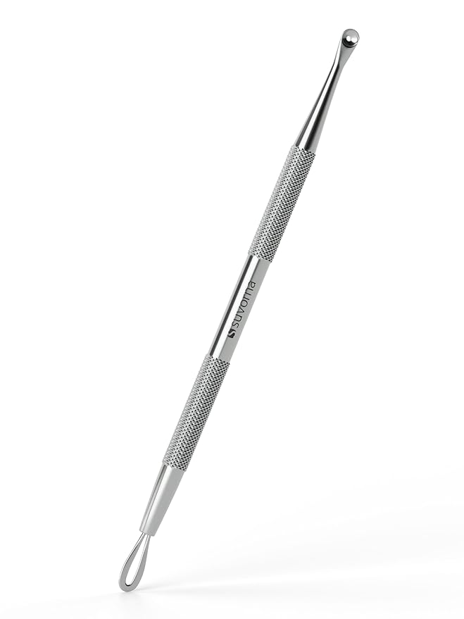 Suvorna Comedone Extractor 2in1, Milia Remover, Nose Blackhead Remover Tool, Whitehead Extractor, Pore Extractor, Black Head Remover for Face, Pore Cleaner, Pimple Popper Tool, Pimple Extractor