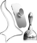 ONUEMP 3-in-1 Stainless Steel Massage Therapy Tools - Ice Gua Sha Muscle Scraper, Fascia Brush & Body Sculpting Cup, Maderoterapia Kit Colombiana for Lymphatic Drainage, Anti Cellulite, Deep Tissue
