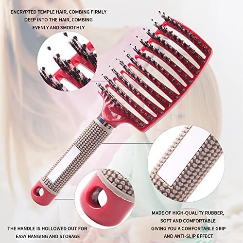 Magical Ultra Detangling Brush for Wet or Dry Hair, Detangler Brush, Fast Drying Styling Massage Hairbrush for Men, Women and Kids (New Gold+Purple)