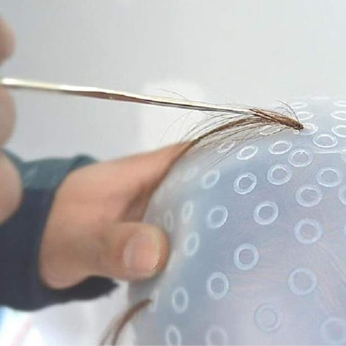 Reusable Silicone Hair Staining Cap Multicolor Hair Dyeing Cap with Metal Hooks