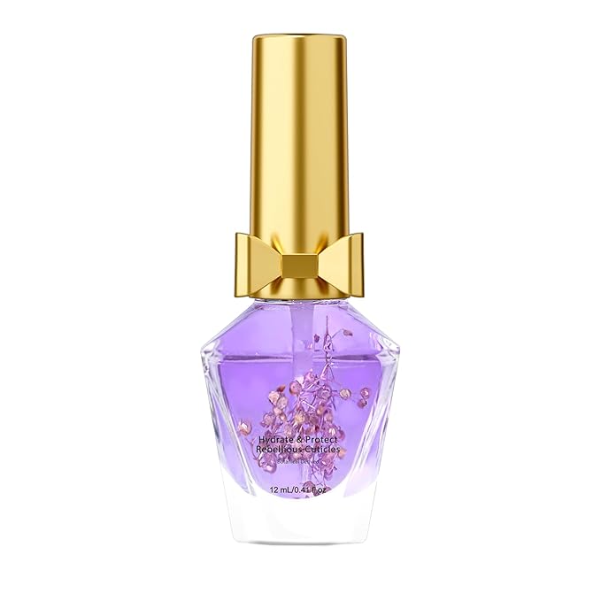 JIASHENG Cuticle Oil, Scented Cuticle Nail Oil Infused with Flowers, Hydrates, Moisturizes, Strengthens, Repairs, Revitalizing Cuticle Oils for Nails Damage Dry Cuticle, Lavender, 12ml