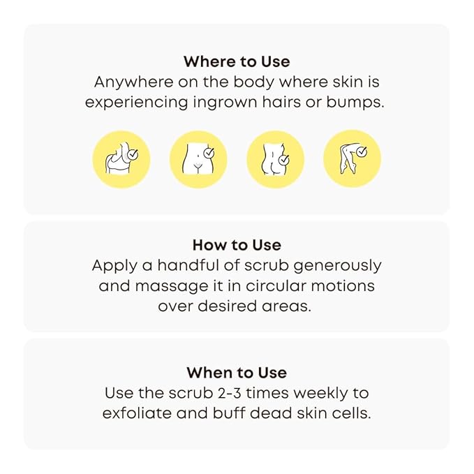 Bushbalm Ingrown Hair Exfoliating Scrub – Pre-Shave Sugar Scrub for Ingrown Hairs, Razor Bumps & Dry Skin – Gently Buffs & Soothes Sensitive Skin - Sweet Escape 236 ml