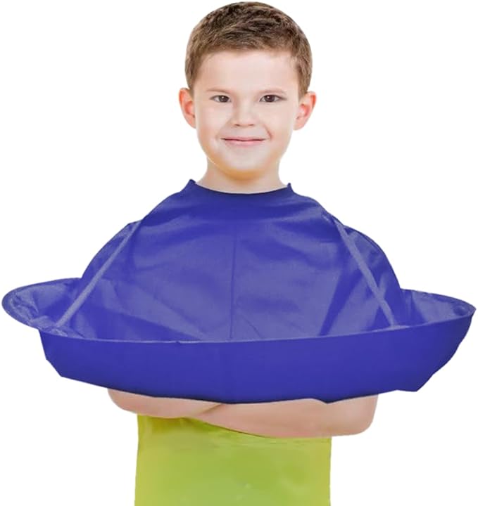 Hair Cutting Capes for Men/Kids, Umbrella Barber Cloak Cape for Home & Salon Use, Anti-static, Adjustable Neck Size