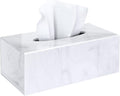 SILUT Tissue Box Cover Rectangle, Marble Texture Tissue Box Holder, Decorative Tissue Holder for Bathroom, Kitchen, Vanity, Modern Tissues Organizer