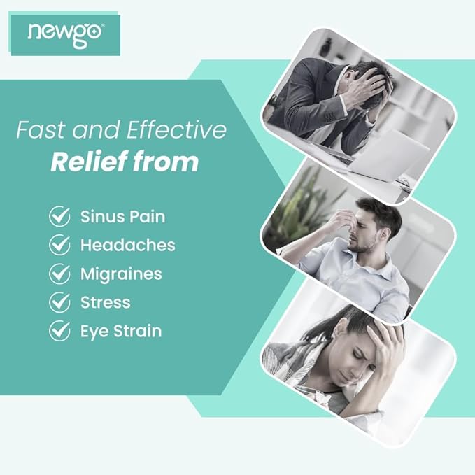 NEWGO Heating Pad Sinus Relief Mask Moist Heat Face Eye Mask Microwavable, Warm Compress for Sinus Pressure Relief, Migraine, Tension Headache Relief - Green