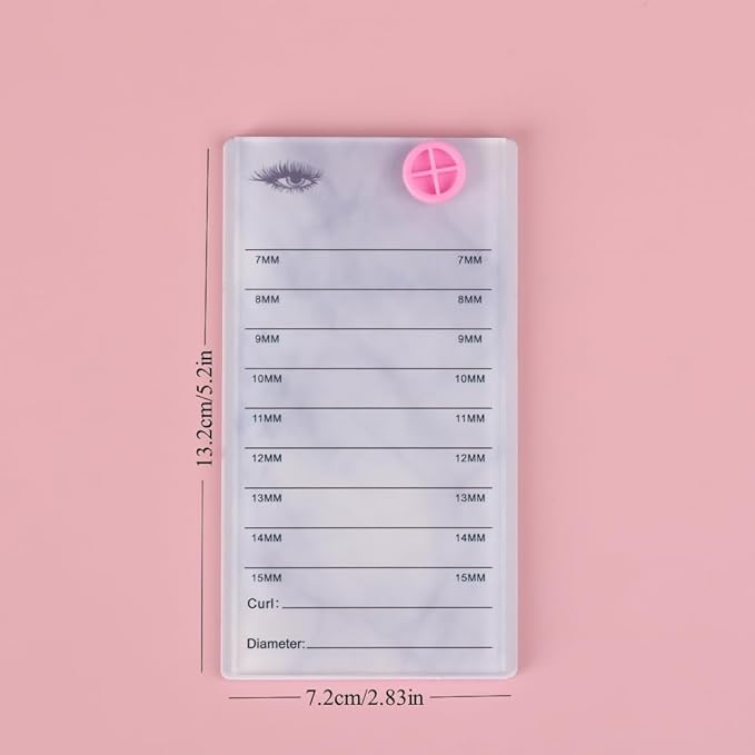 8 Layers Acrylic Eyelash Storage Organizer, Grafting False Eyelashes Display with 8 Pallets, Dustproof Cosmetic Beauty Extension Supplies (Marble White)