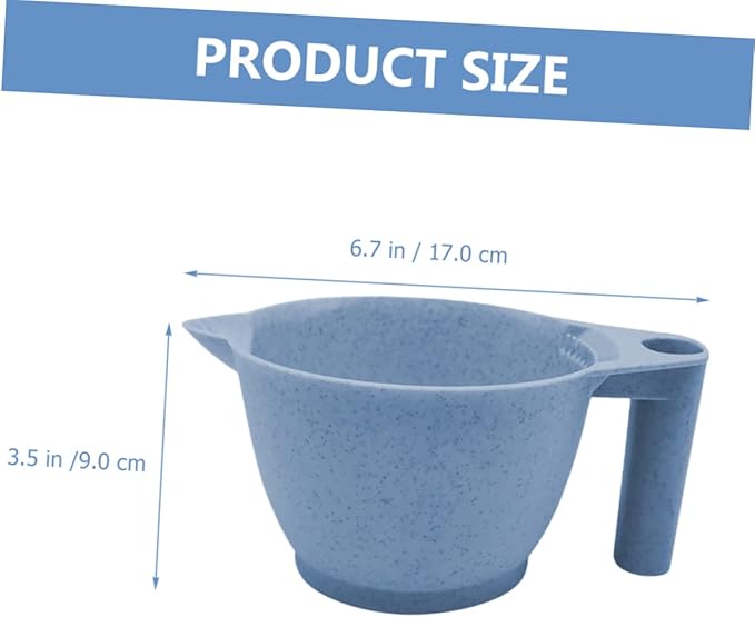 minkissy Hair Dye Mixing Bowl Portable Ergonomic Handle 6.69X3.54X3.14In Color Tint Bowls for Salon and Home Diy Hair Coloring