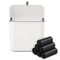 Sanitary Napkin Receptacle,White Plastic Wall Mounted Tampon Disposal Bin with Lid 10x9x6 inches Feminine Hygiene Trash Can for Women Bathroom Home Office Sanitary Waste(with 200pcs Trash Bag)
