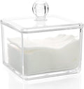 Kamay's Transparent Cotton Ball Pad Swabs Make Up Pads Dispenser Holder Organizer Container with lid Multifunction Acrylic Cosmetic Makeup Organizer (C)