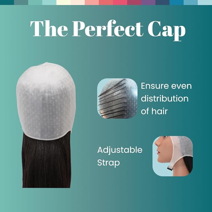 Dompel Silicone Athenas Highlight Hair Caps for Salon-Quality Highlights | Suitable for All Hair Types | White | Model 400-SA (2 PCS)