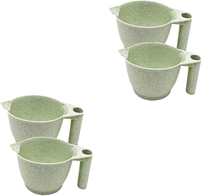 minkissy Hair Color Mixing Bowls Set of 4 with Ergonomic Handle 6.69X3.54X6.29In Portable Hair Dye Bowls for Salon Professional and Diy Home Use