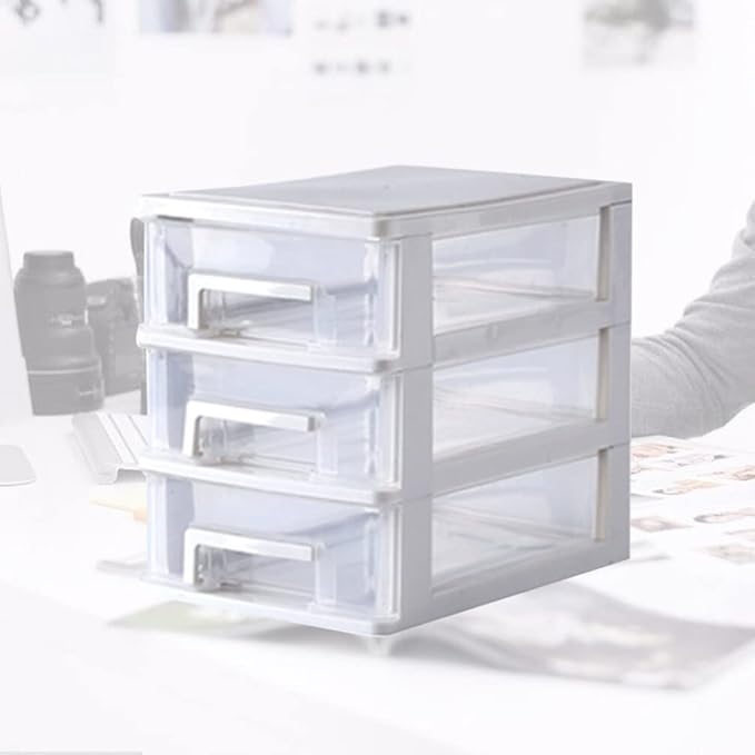 Beaupretty 3 Portable Wardrobe Desk Stationary Organizer Baby Clothes Storage Organizer Storage Bags for Clothes Cosmetic Drawer Organizer Lingerie Panties Hutch White With Drawer Office Sock
