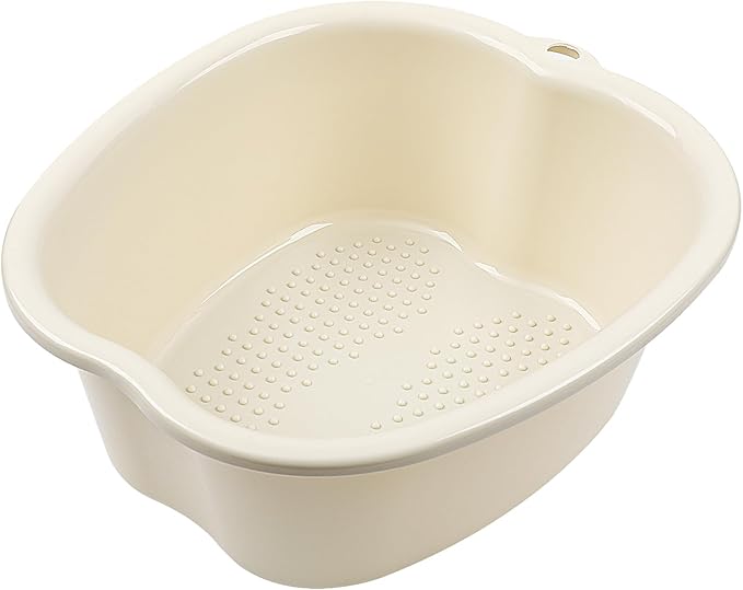 JOYMAY Foot Soaking Bath Basin, Soaking Tub, Large Basin, Feet Pedicure|Foot Massager, Ideal for Relaxation & Stress Relief - Perfect for Home & Spa Use (White)