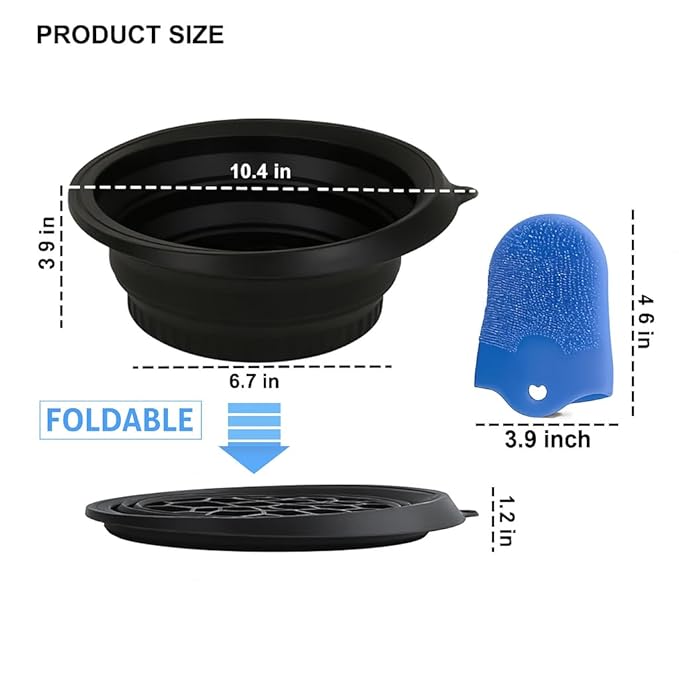 Ice Bowl for Face – Reusable Collapsible Cold Plunge Skincare Set, Face Ice Mold for Puffiness Relief, Skin Tightening, Redness & Glowing Skin Routine Bonus : Facial Scrubber