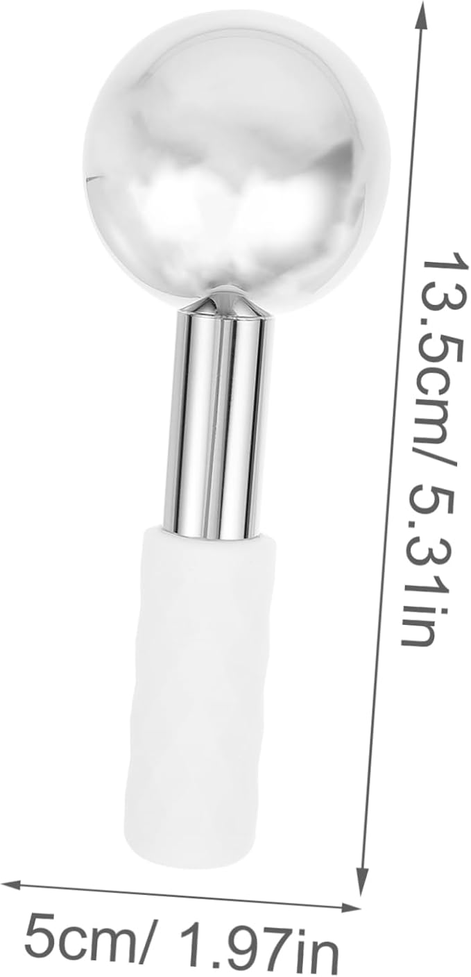 2pcs Ice Globes for Facials Stainless Steel Cooling Rollers for Facial Massage Ergonomic Handle Reduce Puffiness Enhance Circulation for and Gifting
