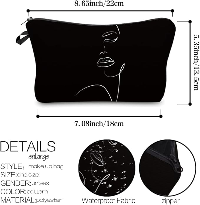Deanfun Small Makeup Bag for Purse, Waterproof Makeup Bags Roomy Toiletry Pouch Travel Accessories Gifts (55884)