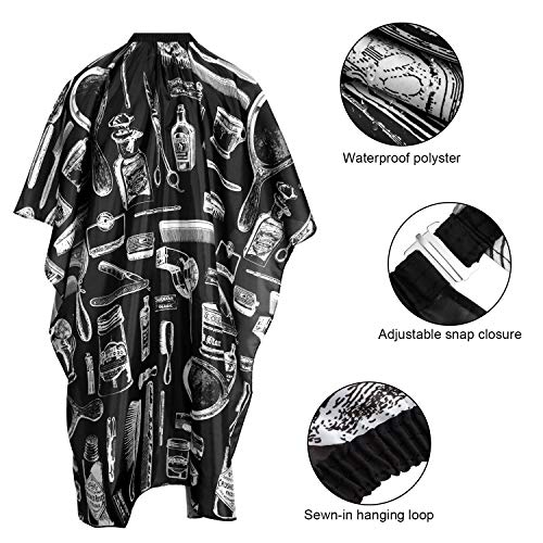 SATINIOR 4 Pcs Cape for Hair Cutting Waterproof Stylist Cape for Salon Coloring Hair, Strings & Adjustable Snap Closure
