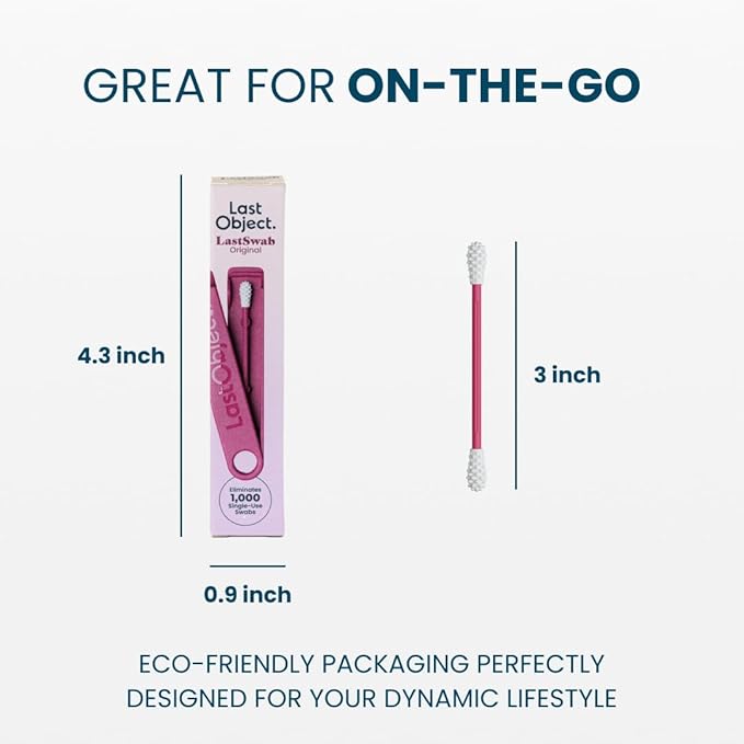 LastSwab Reusable Cotton Swabs for Ear Cleaning - The Sustainable and Sanitary Alternative to Single-Use - Zero Waste and Easy to Clean - Comes with a Convenient Travel Case Holder - Red
