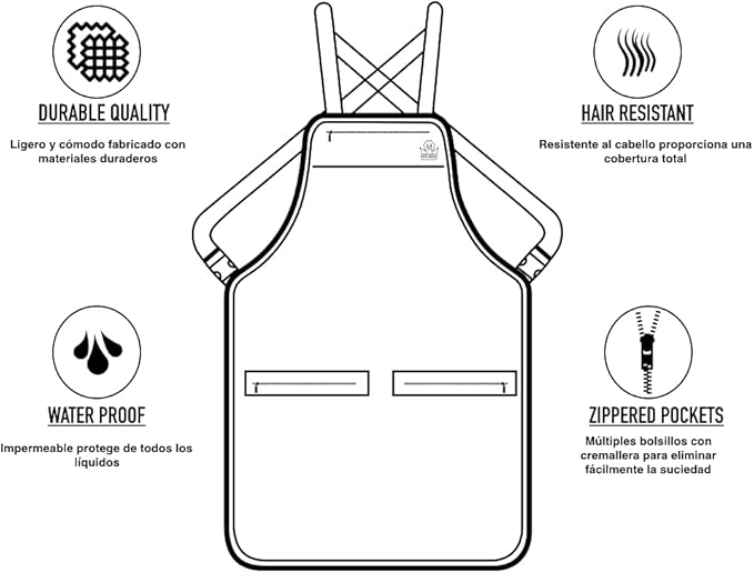 King Midas Barber Cape and Apron - Polyester Cotton Hair Cutting Cape and Barber Apron