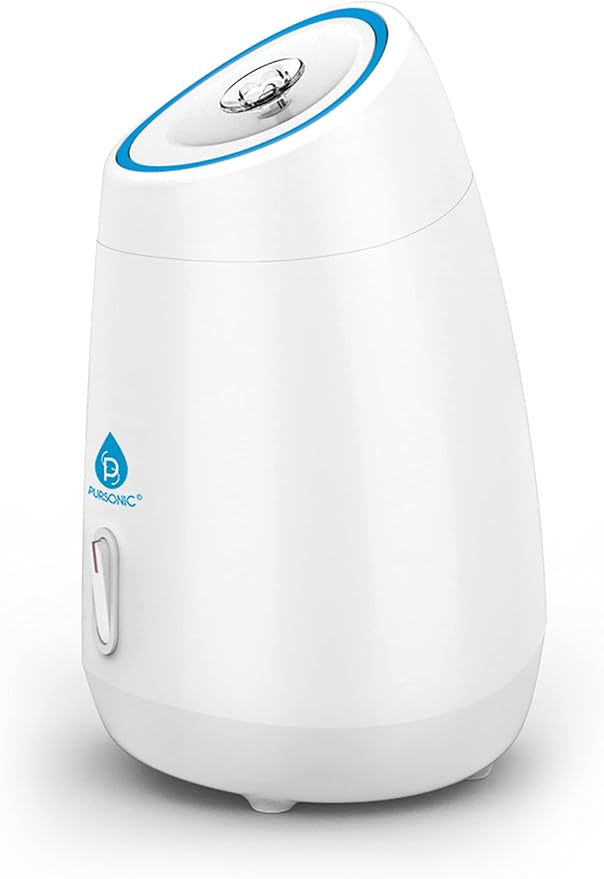 Pursonic White Facial Steamer - Face Steamer for Facial Deep Cleaning Tighten Skin - Daily Hydration for Unclogging Pores & Moisturizing Skin