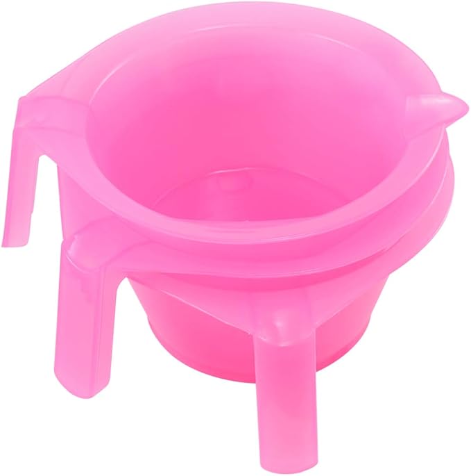 Hair Color Mixing Bowl, 3pcs Plastic Hair Dye Bowl with Handle Color Mixing Tint Bowl Hair Color Mixing Tool for Salon Hairdressing, Pink