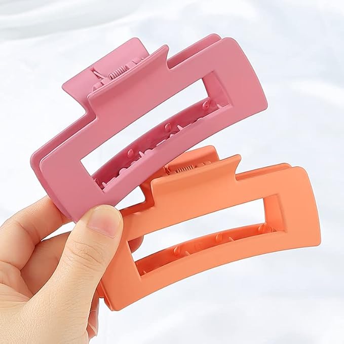 laxizar Hair Claw Clips 8 PCS 4.1 Inch Barrettes Rectangle Shape Clips Fashion Hair Clips