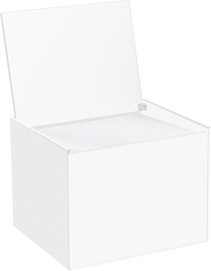 Disposable Face Towel Storage Box Compatible with Facial Towel XL, Acrylic Disposable Face Towelette Holder Container, White