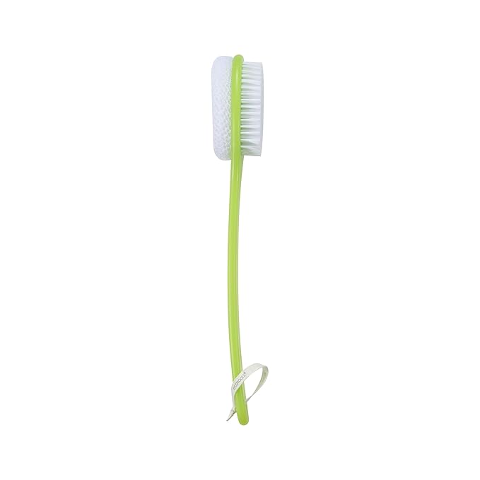 EcoTools Buff + Polish Bath Brush, Long Handle to Cleanse & Exfoliate Back & Hard-to-Reach Areas, Eco Friendly Shower Brush Removes Dead Skin, Cruelty Free Nylon Bristles, Vegan, 1 Count