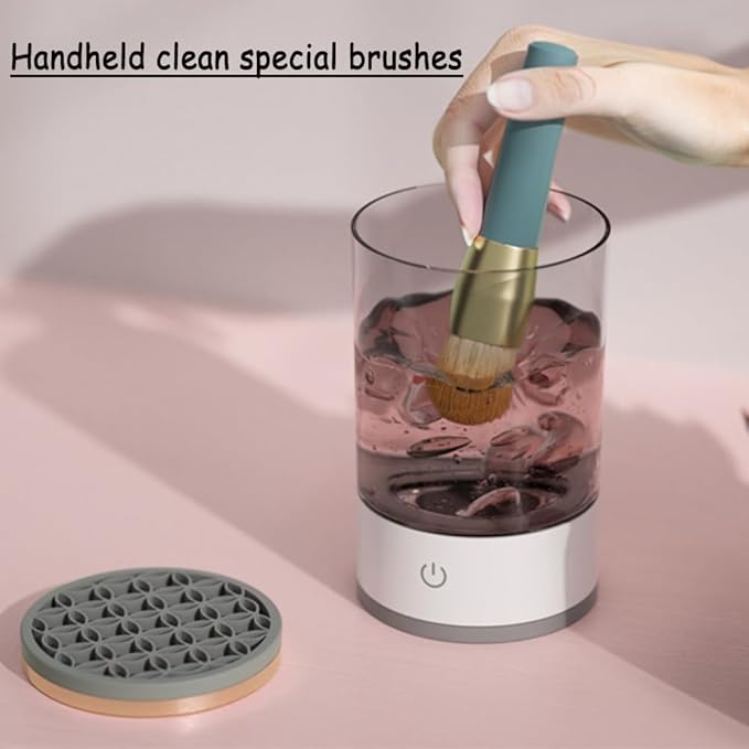 Makeup Brush Cleaner, Automatic Makeup Brush Cleaning Machine, 3-in-1 Electric Beauty Brush Cleaner, Air Drying and Dust-proof Organizer, Makeup Brush Tool, Great Gift for Makeup Friends