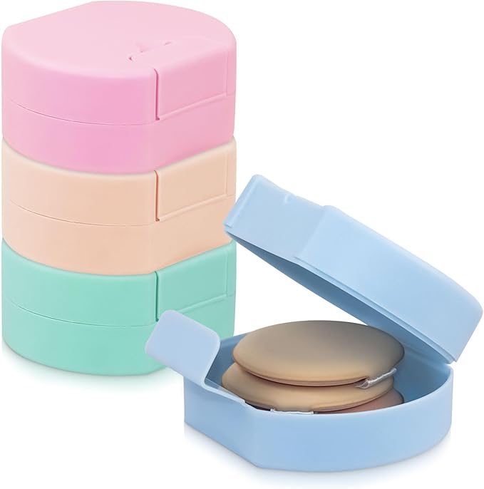4 Packs Plastic Square Cotton Pad Holder, Hair Tie Container, Multiple Colors, Portable For Traveling, Suitable for Makeup Remover Cotton Balls,Organizer for Collecting Small Items(3.3 x 1.5in)