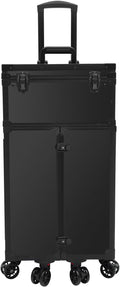 Rolling Makeup Case Large Storage Cosmetic Trolley, Rolling Lockable Makeup Train Case, Stylist Beauty Salon Cosmetic Luggage Travel Organizer Tool Box