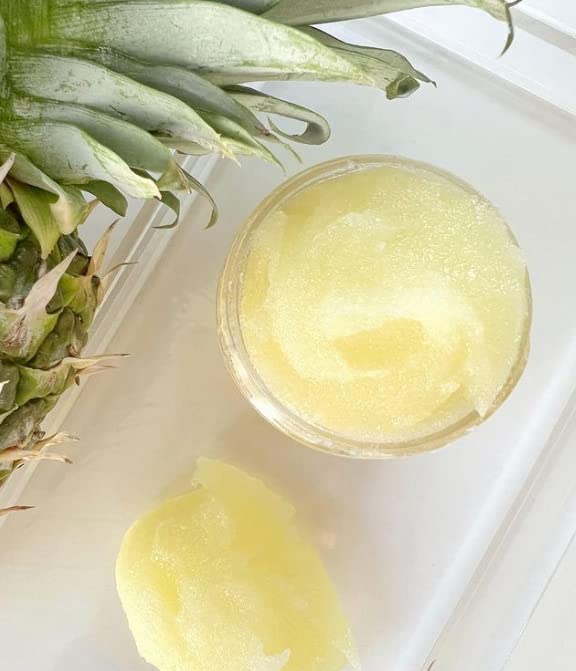 Bella & Bear Pineapple Body Scrub Exfoliator – Vegan Sugar Scrub for Smooth Skin, Fresh Pineapple Scent (6.7oz)