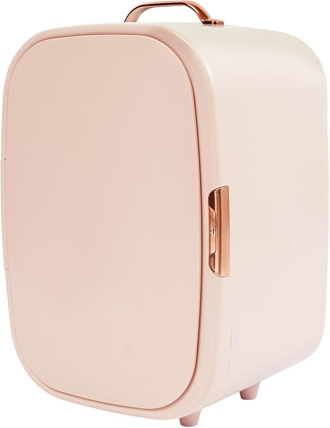 Skincare Fridge, 12L Portable Beauty Fridge for Comestic Storage, Compact Mini Cosmetic Refrigerator with Cooling & Heating, Adjustable Shelves for Makeup, Perfumes, Facial Masks, Lipsticks (Pink)