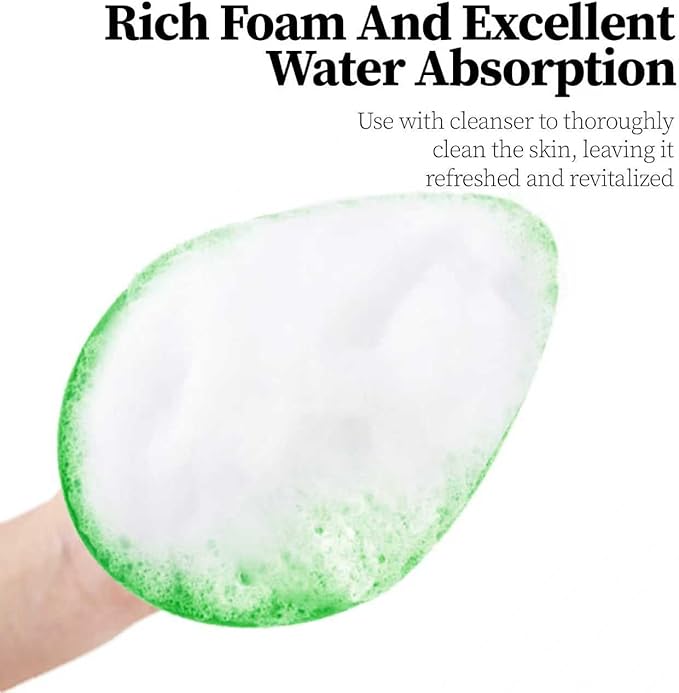 Large Face Sponges for Cleansing, Reusable Faces Scrubber Pads for Women for Washing Face, Gentle Esponjas Faciales for Deep Pore Cleansing, Blackheads, Daily Facial Cleans, Makup Remover (Green)