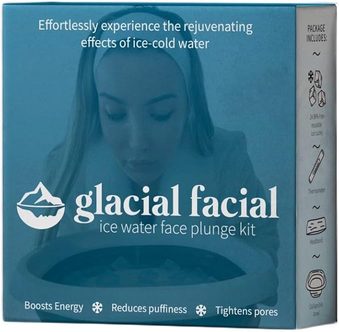 Glacial Facial Ice Water Face Plunge Kit, Chemical Free, Face Mask Alternative for Smooth Skin