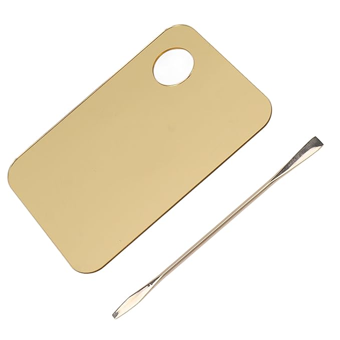 Gold Makeup Mixing Palette Acrylic Palette with Spatula for Mixing Makeup Cream Nail Art